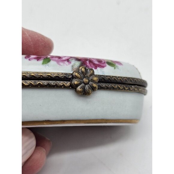 Meander BV Dutch Porcelain Trinket Boxes With Pink Roses Boho Vintage - Picture 3 of 11